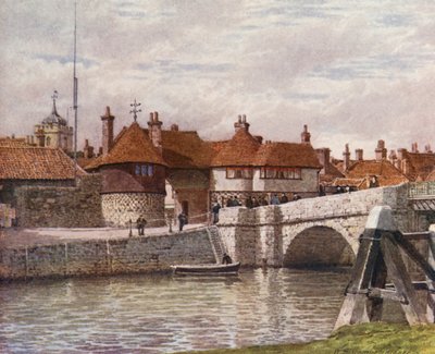 Barbican, Sandwich (fargelitografi) av William Biscombe Gardner