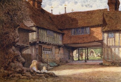Lych-porten, Penshurst (fargelitografi) av William Biscombe Gardner