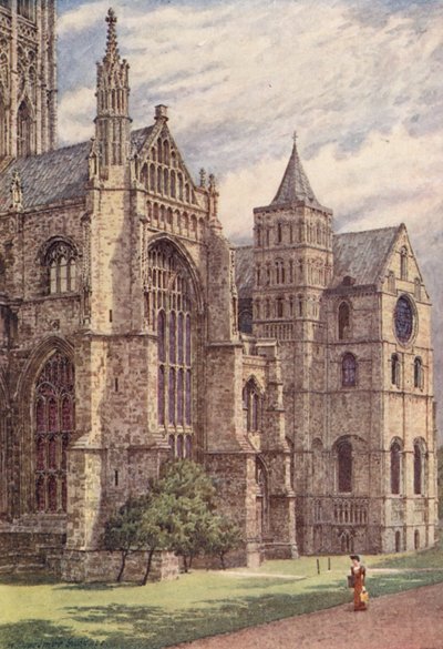 Sørsiden av katedralen, Canterbury (fargelitografi) av William Biscombe Gardner
