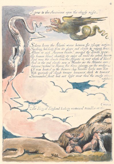 Amerika. En profeti, plate 6, vises for amerikanerne.... av William Blake