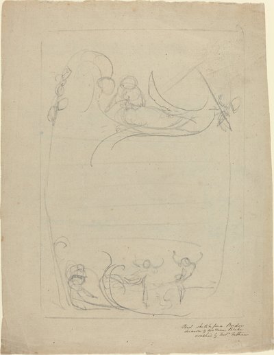 En væpnet mann sporer en kvinne [recto] av William Blake