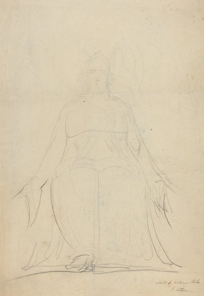 En stigende spiral av figurer [recto], sannsynligvis ca. 1820 (grafitt) av William Blake