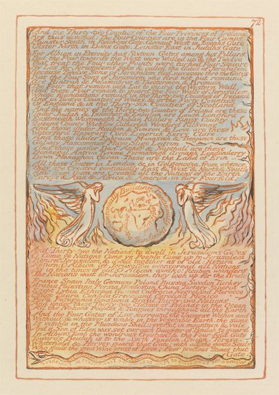 "Und die zweiunddreißig Grafschaften der vier Provinzen Irlands..." (Tafel 72) av William Blake