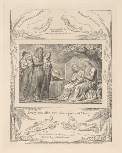 Jobs bok, Plate 19, Enhver ga ham også en del penger av William Blake