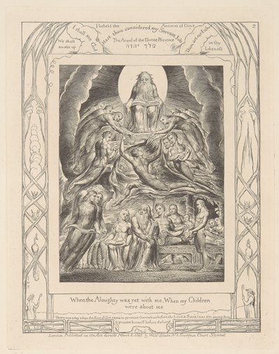 Jobs bok, plate 2, Satan foran Guds trone av William Blake