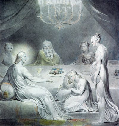 Kristus i huset til Marta og Maria eller Den angrende Magdalen av William Blake