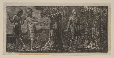 Colinet hånet av Two Boys, fra Thorntons Pastorals of Virgil, 1821. av William Blake