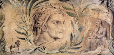 Dante Alighieri, ca. 1800-03 (penn og blekk med tempera på lerret) av William Blake