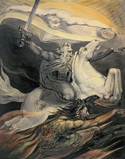 Death on a Pale Horse, ca. 1800 (blekk og akvarell) av William Blake