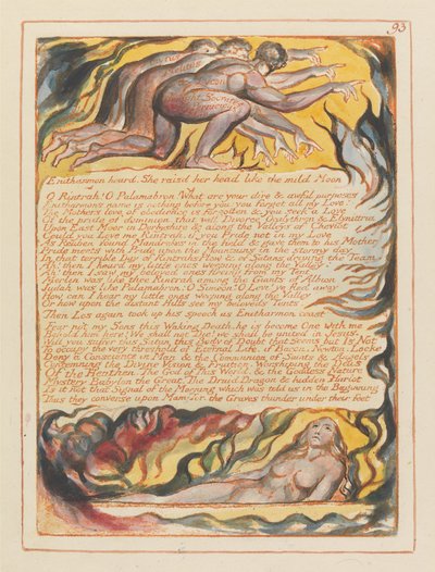 "Enitharmon hörte. Sie hob ihren Kopf wie der milde Mond..." (Platte 93) av William Blake