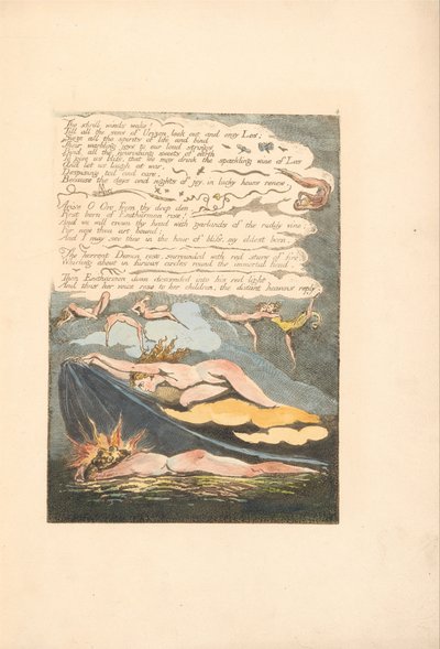 Europa. En profeti, plate 6, De skingrende vindene våkner. . . . (Bentley 7) av William Blake