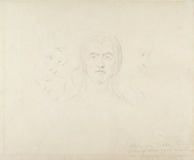 Five Visionary Heads of Women, ca. 1820 (grafitt på papir) av William Blake