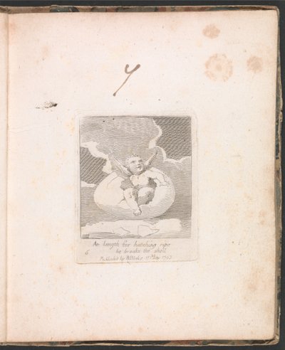 For barn. The Gates of Paradise, Plate 8, Lengst etter klekking av moden bryter han skallet av William Blake