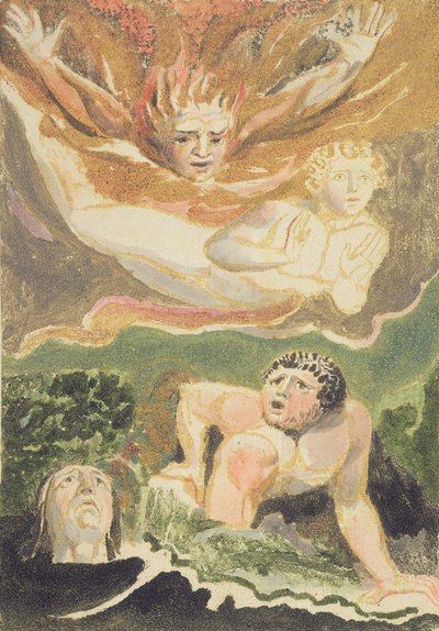 Fire nakne menn som dukker opp fra elementene, plate 4 fra 
