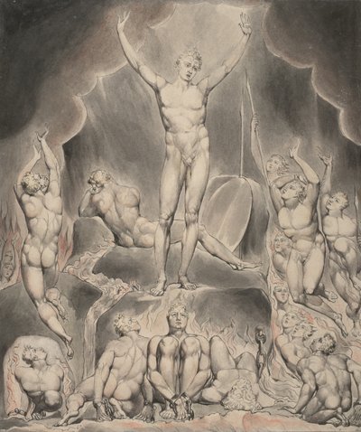 Illustrasjon 1 til Miltons "Paradise Lost": Satan kaller opp sine legioner av William Blake