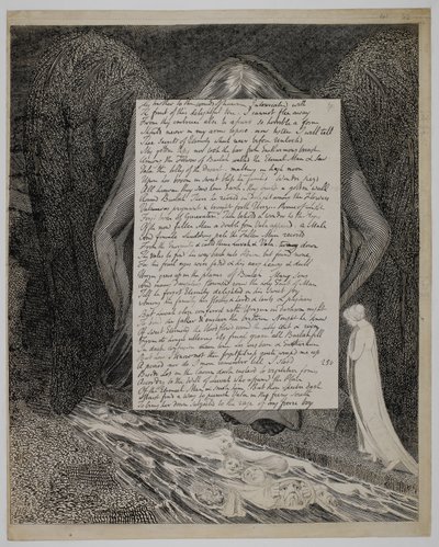 Illustrasjon fra «Vala, De fire dyreparkene» av William Blake, Add MS 39764 av William Blake
