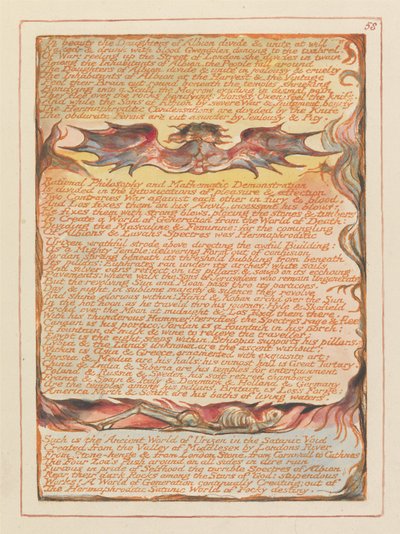 «I skjønnhet deler Albions døtre seg...» (Tavle 58) av William Blake