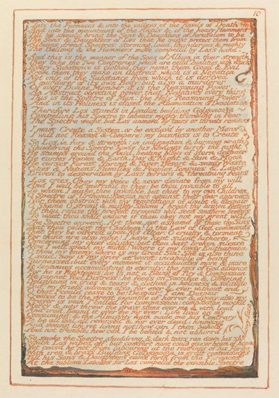 Jerusalem, plate 10, inn i ovnene.... av William Blake
