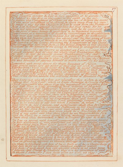 Jerusalem, plate 17, His Spectre deler .... av William Blake