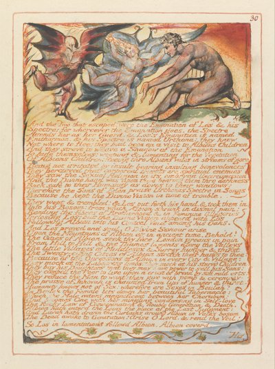 Jerusalem, Plate 30, Og de to som rømte.... av William Blake