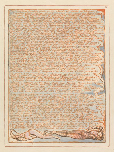 Jerusalem, plate 31, hans vestlige himmel ... av William Blake