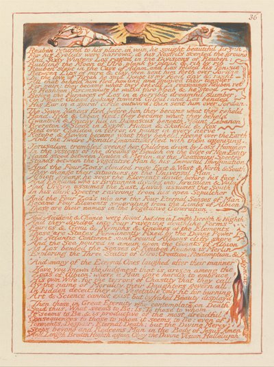 Jerusalem, Plate 36, Ruben vender tilbake til sitt sted.... av William Blake