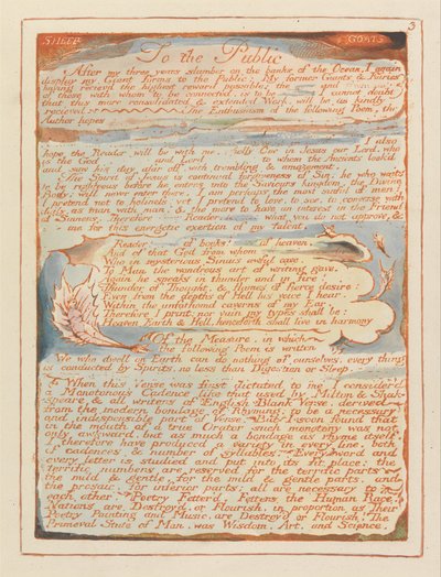 Jerusalem, Plate 3, Til publikum.... av William Blake