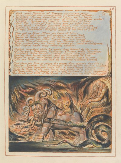 Jerusalem, Plate 46, Bath, mild lege.... av William Blake