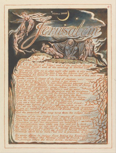 Jerusalem, plate 4, Jerusalem, kap. 1.... av William Blake