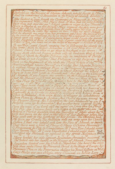 Jerusalem, tallerken 61, Se- i Elohim Jehovas syner .... av William Blake