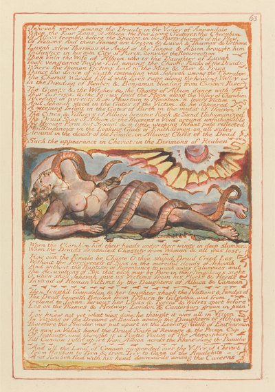 Jerusalem, Plate 63, Jehova sto blant druidene.... av William Blake