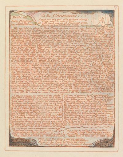 Jerusalem, plate 77, til de kristne .... av William Blake
