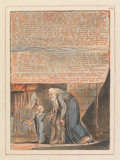 Jerusalem, Plate 84, Highgates heights & Hampstead .... av William Blake