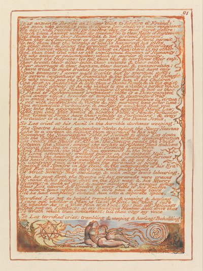Jerusalem, Plate 91, Det er lettere å tilgi en fiende.... av William Blake