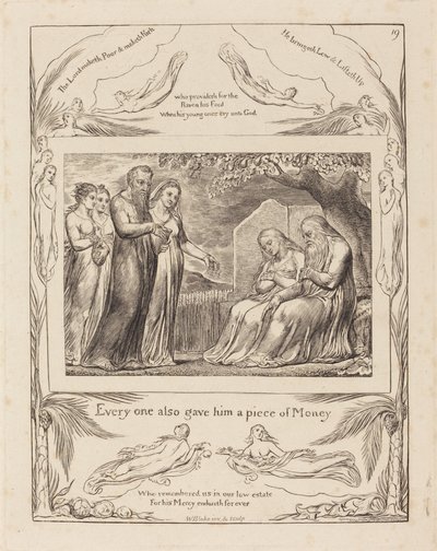 Job mottar veldedighet av William Blake