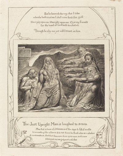 Job irettesatt av sine venner av William Blake