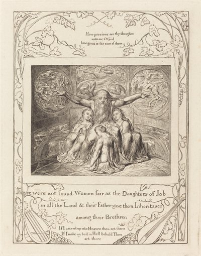 Job og hans døtre, 1825. av William Blake