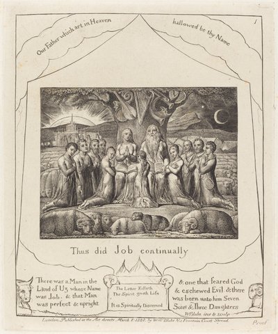 Job og hans familie av William Blake