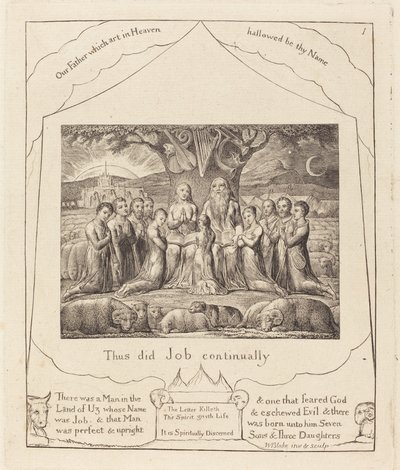 Job og hans familie av William Blake