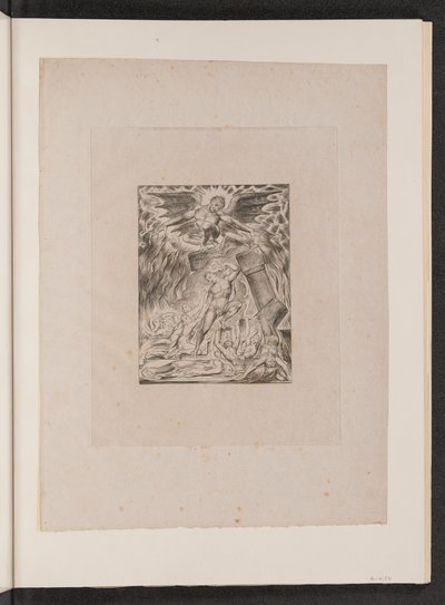 Jobs sønner og døtre overveldet av Satan, 1825. av William Blake
