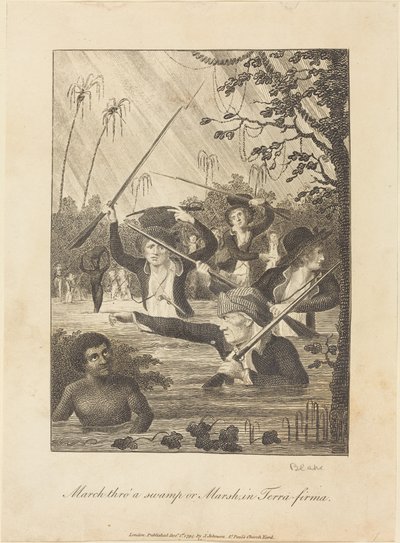 Mars gjennom en myr eller myr i Terra-firma, 1793. av William Blake
