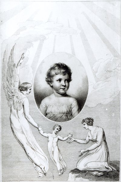 Mary Wollstonecraft Shelley (1797-1851) som barn, gravert av Robert Hartley Cromek (1770-1812) 1805 av William Blake