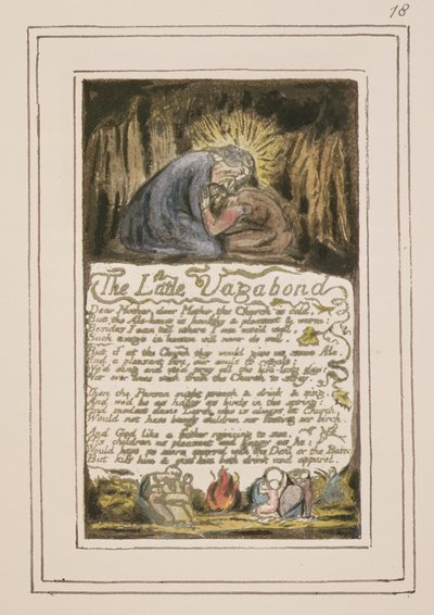 S.124-1950.pt46 The Little Vagabond: plate 46 fra Songs of Innocence and of Experience (kopi R) c.1802-08 (etsing, blekk og wc) av William Blake