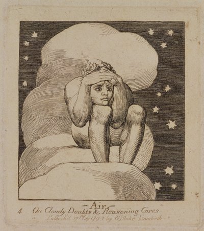 S.440-1985 Air, On Cloudy Doubts and Reasoning Cares, plate 4 av «The Gates of Paradise», første pub. 17. mai 1793, 1818-25 (linjegravering) av William Blake