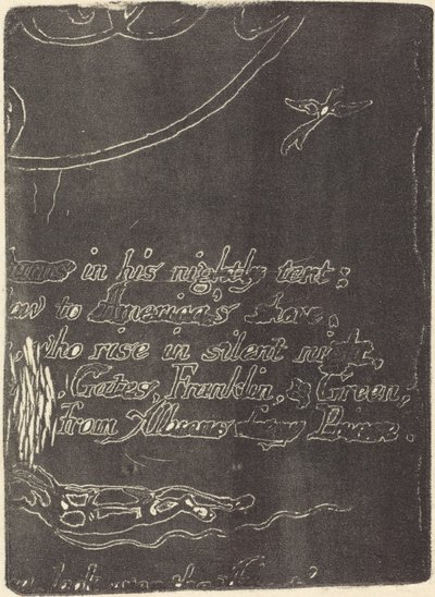 Gjenta fra fragment av kansellert plate for "A Prophecy" av William Blake