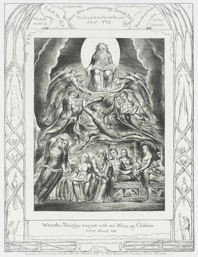 Satan viser seg for Gud av William Blake