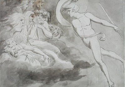 Satan nærmer seg kaosretten av William Blake