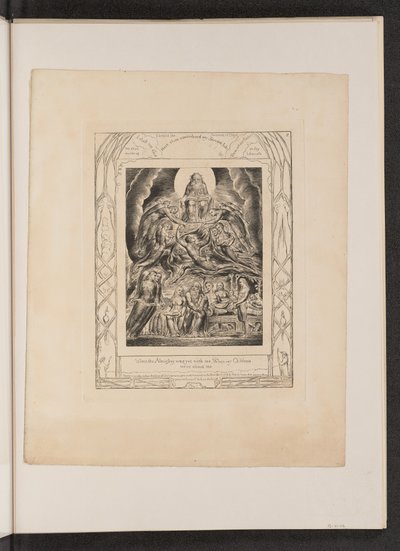 Satan foran Guds trone, 1825. av William Blake