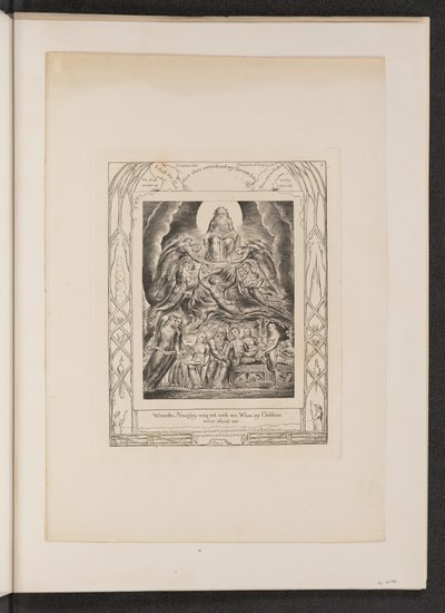 Satan foran Guds trone, 1825. av William Blake