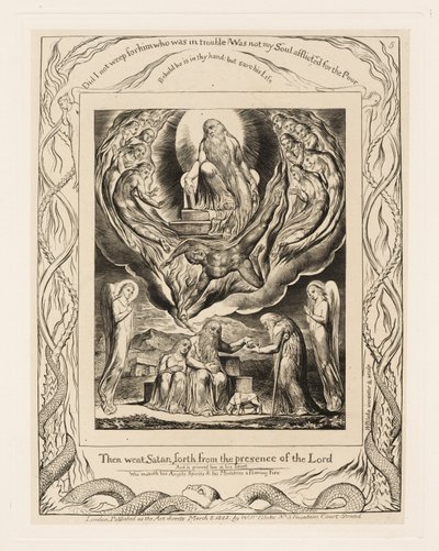 Satan trer fram fra Herrens nærvær av William Blake